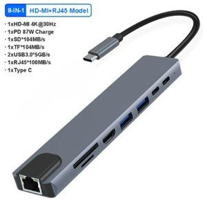 💥 NEW: USB C HUB Type C Splitter To HDMI 4K Docking Station Laptop Adapter With